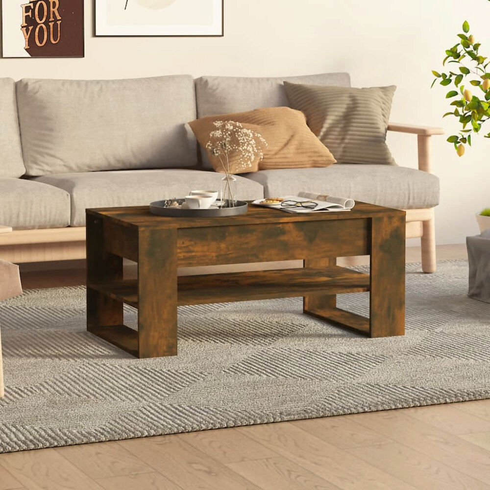vidaXL Soffbord rökfärgad ek 102x55x45 cm konstruerat trä