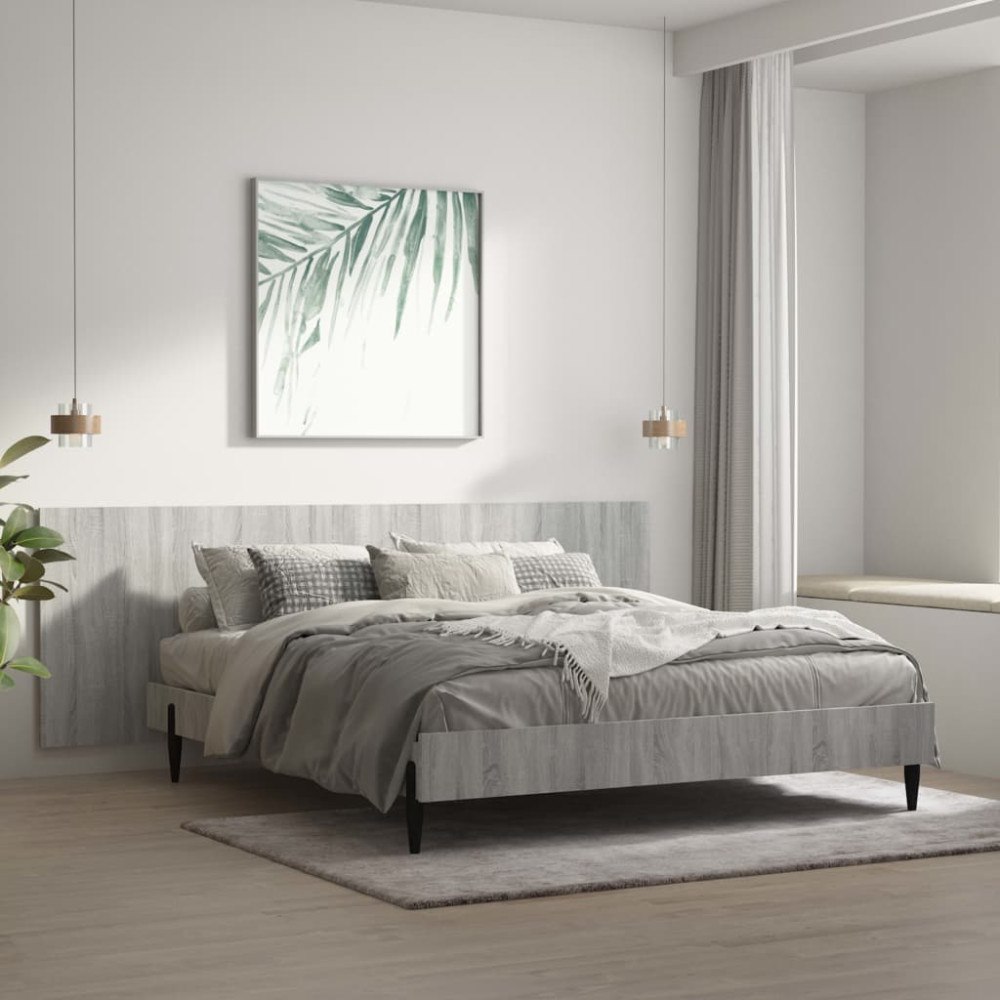 vidaXL Vägghängd sänggavel grå sonoma 240x1,5x80 cm konstruerat trä