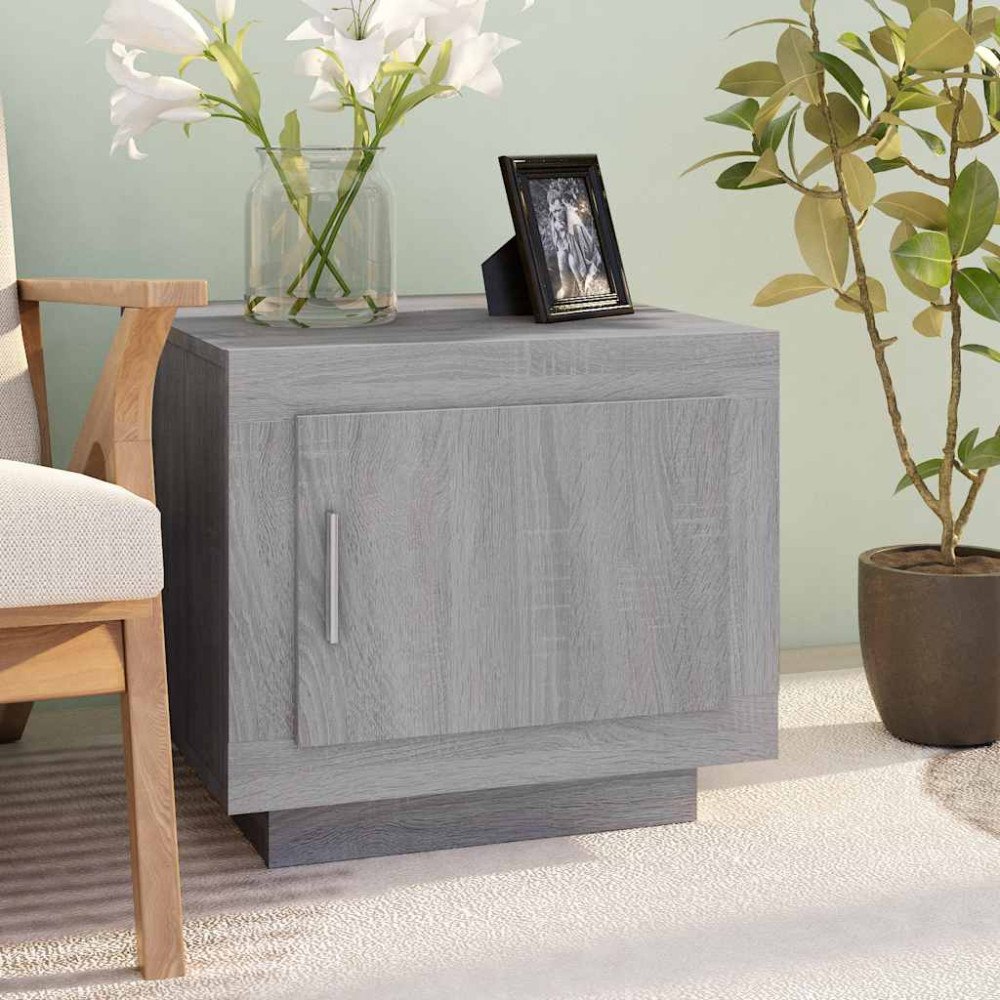 vidaXL Soffbord grå sonoma-ek 51x50x45 cm konstruerat trä