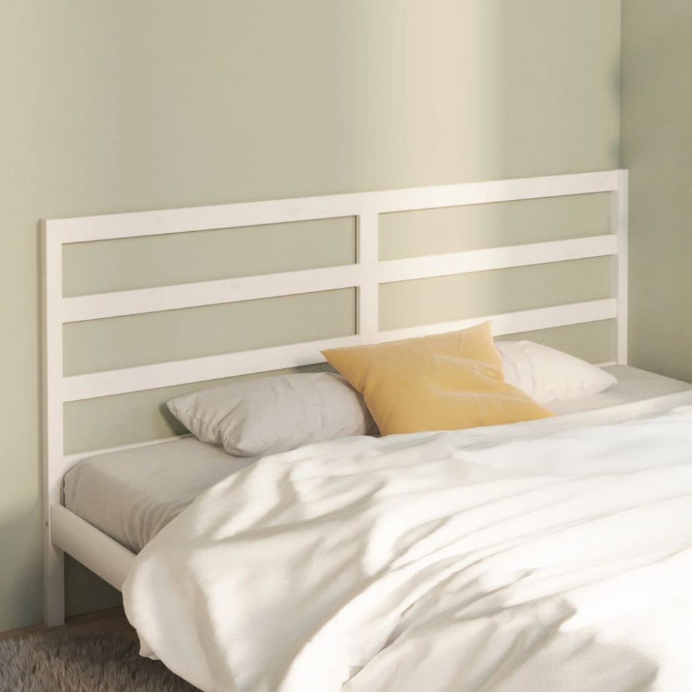 vidaXL Sänggavel vit 206x4x100 cm massiv furu