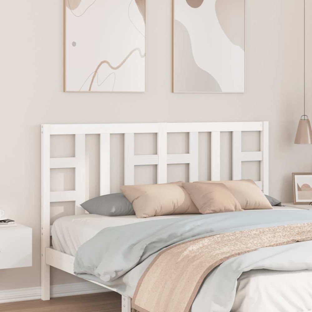 vidaXL Sänggavel vit 146x4x100 cm massiv furu