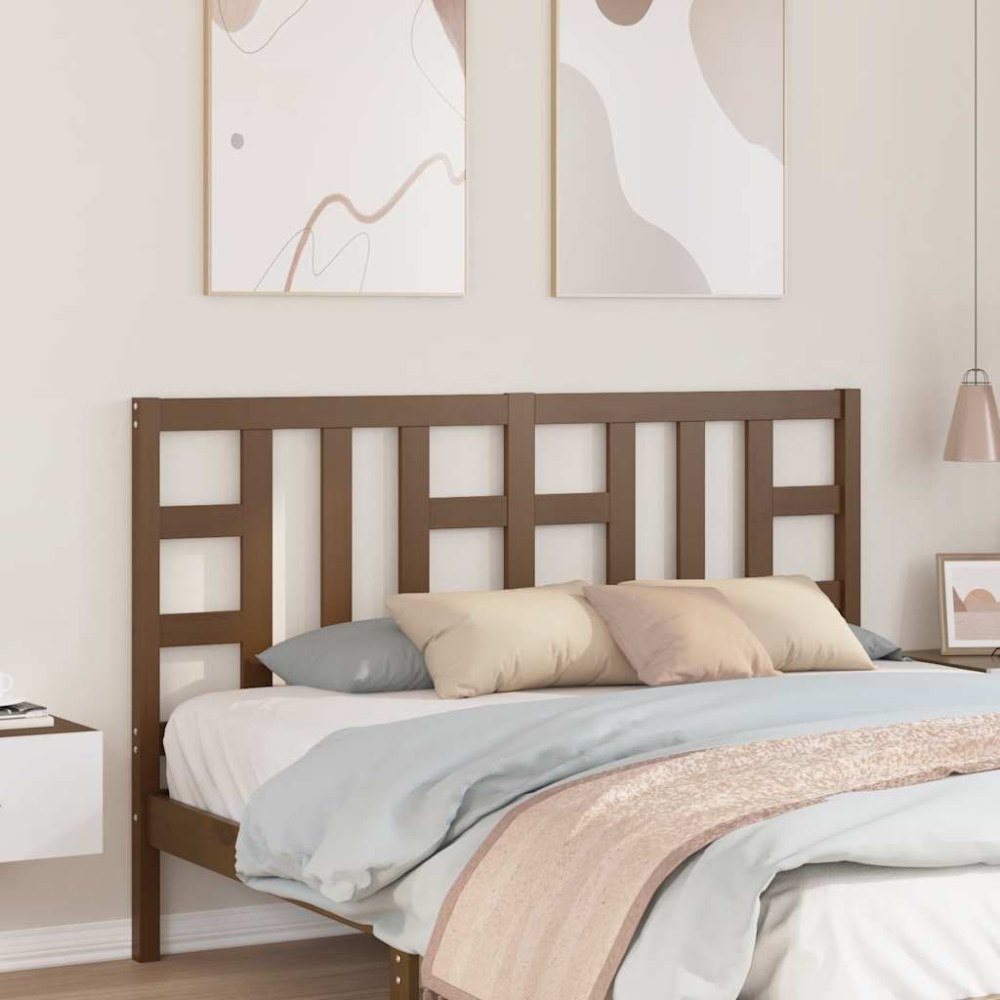 vidaXL Sänggavel honungsbrun 146x4x100 cm massiv furu