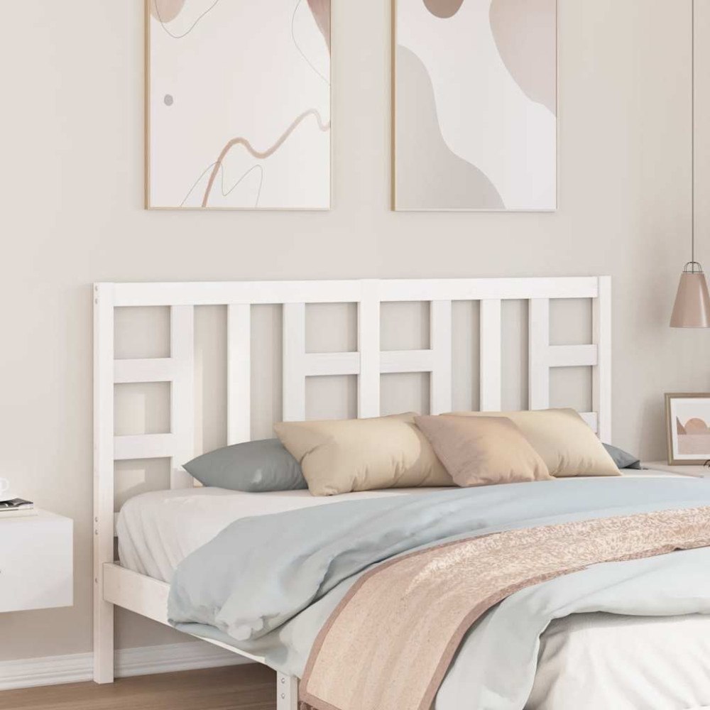 vidaXL Sänggavel vit 156x4x100 cm massiv furu