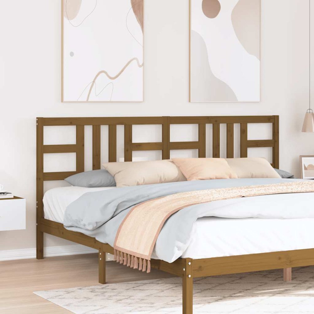 vidaXL Sänggavel honungsbrun 206x4x100 cm massiv furu