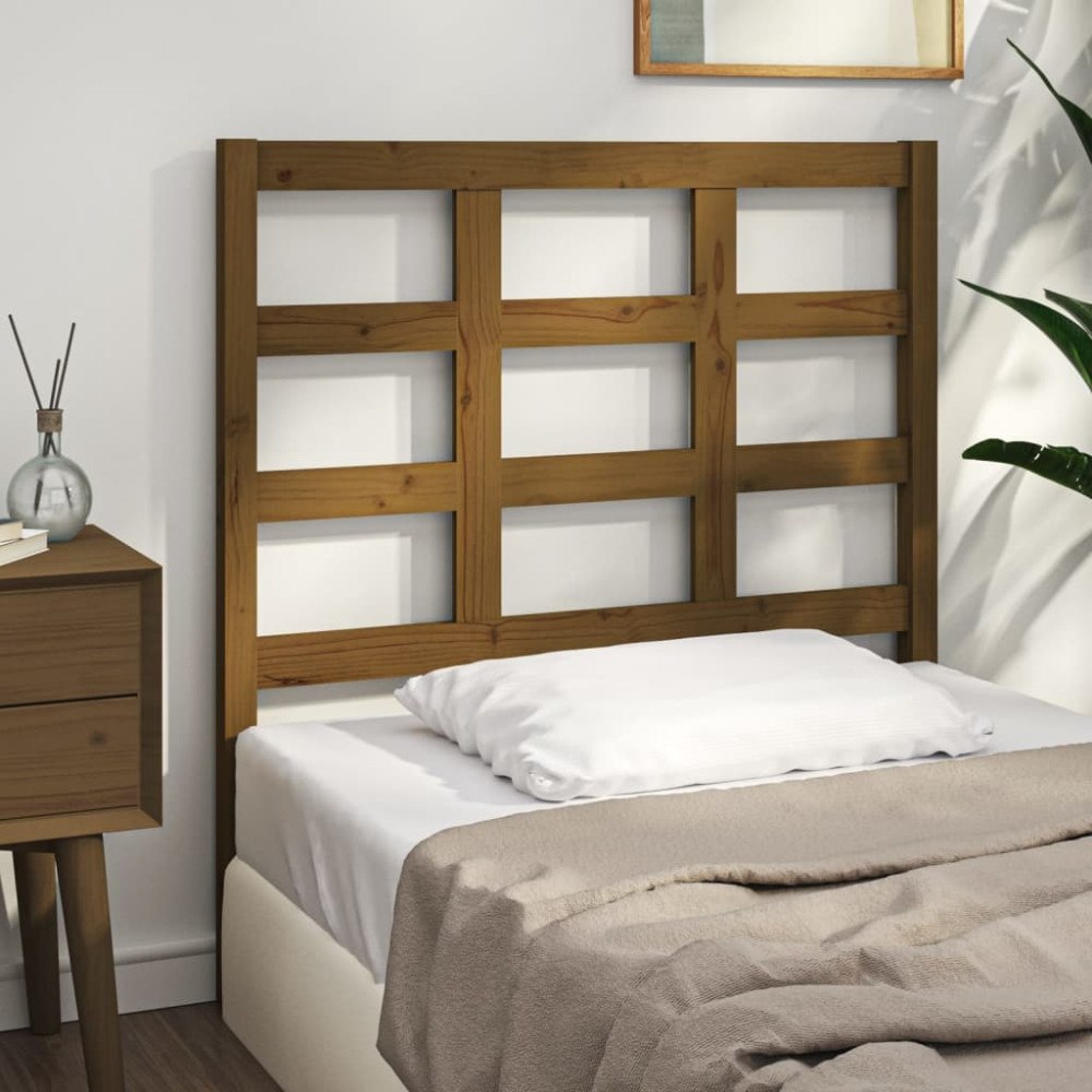 vidaXL Sänggavel honungsbrun 95,5x4x100 cm massiv furu