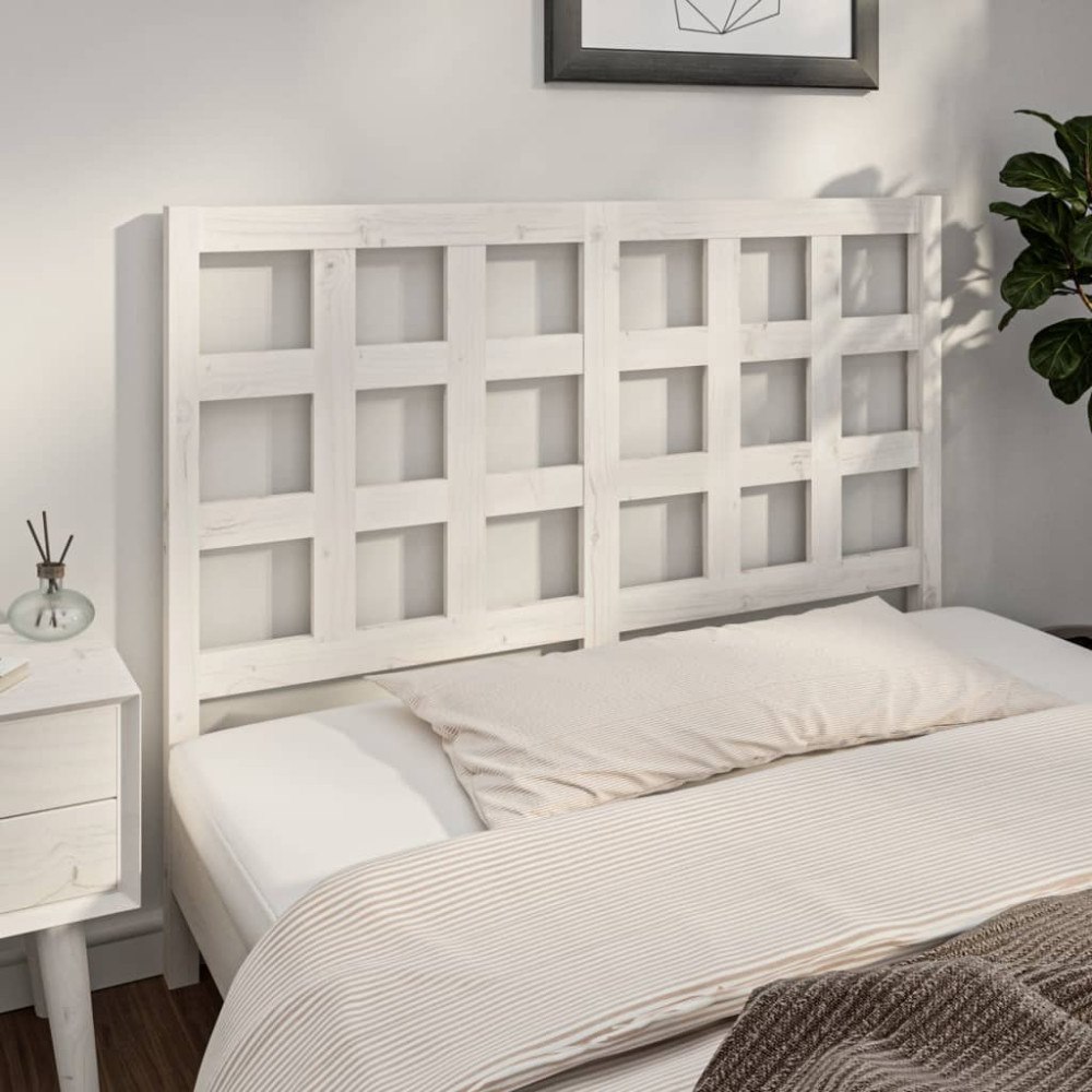 vidaXL Sänggavel vit 140,5x4x100 cm massiv furu