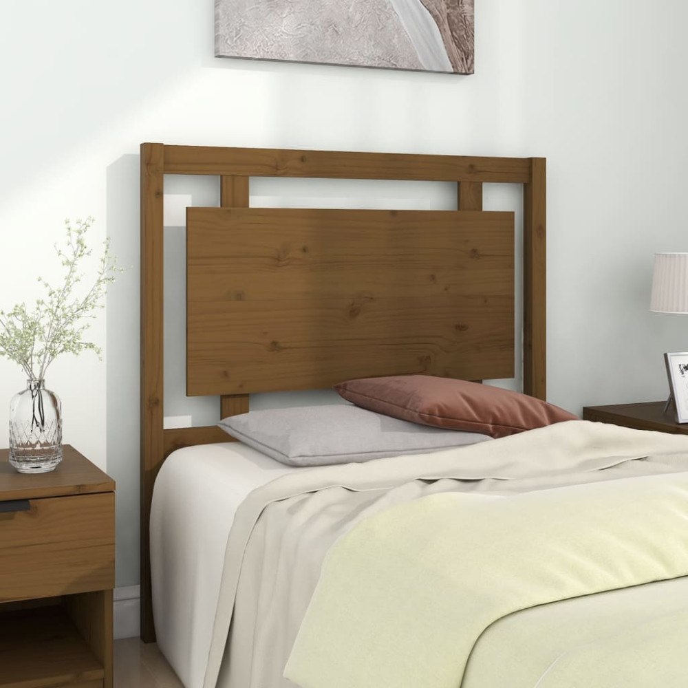 vidaXL Sänggavel honungsbrun 95,5x4x100 cm massiv furu