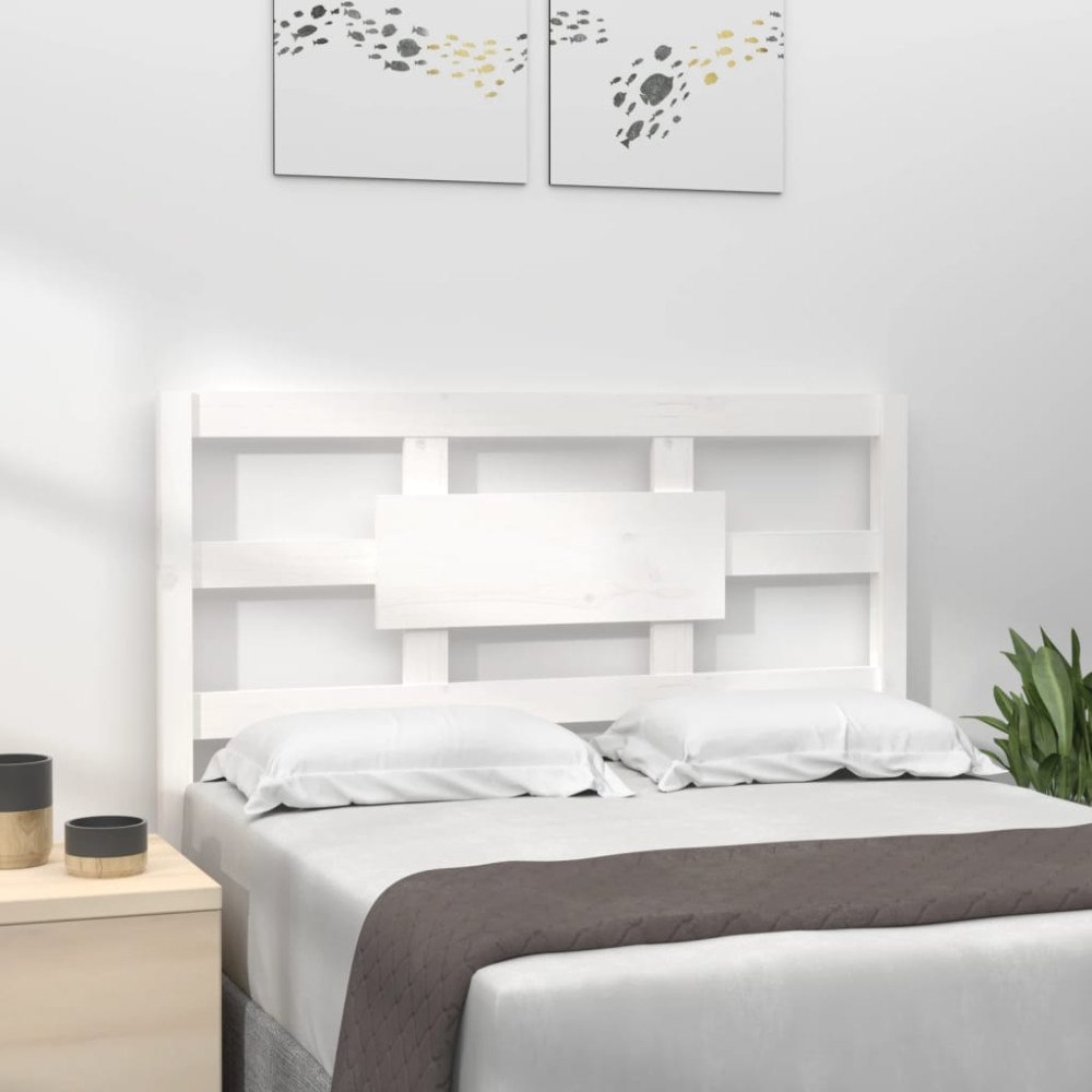 vidaXL Sänggavel vit 95,5x4x100 cm massiv furu