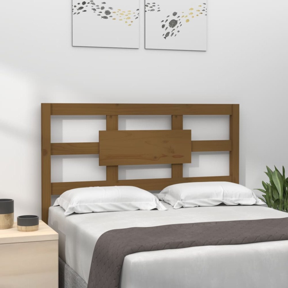 vidaXL Sänggavel honungsbrun 95,5x4x100 cm massiv furu