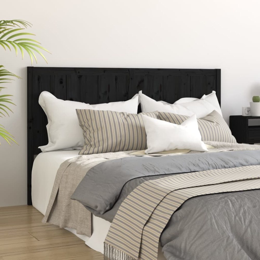 vidaXL Sänggavel svart 205,5x4x100 cm massiv furu