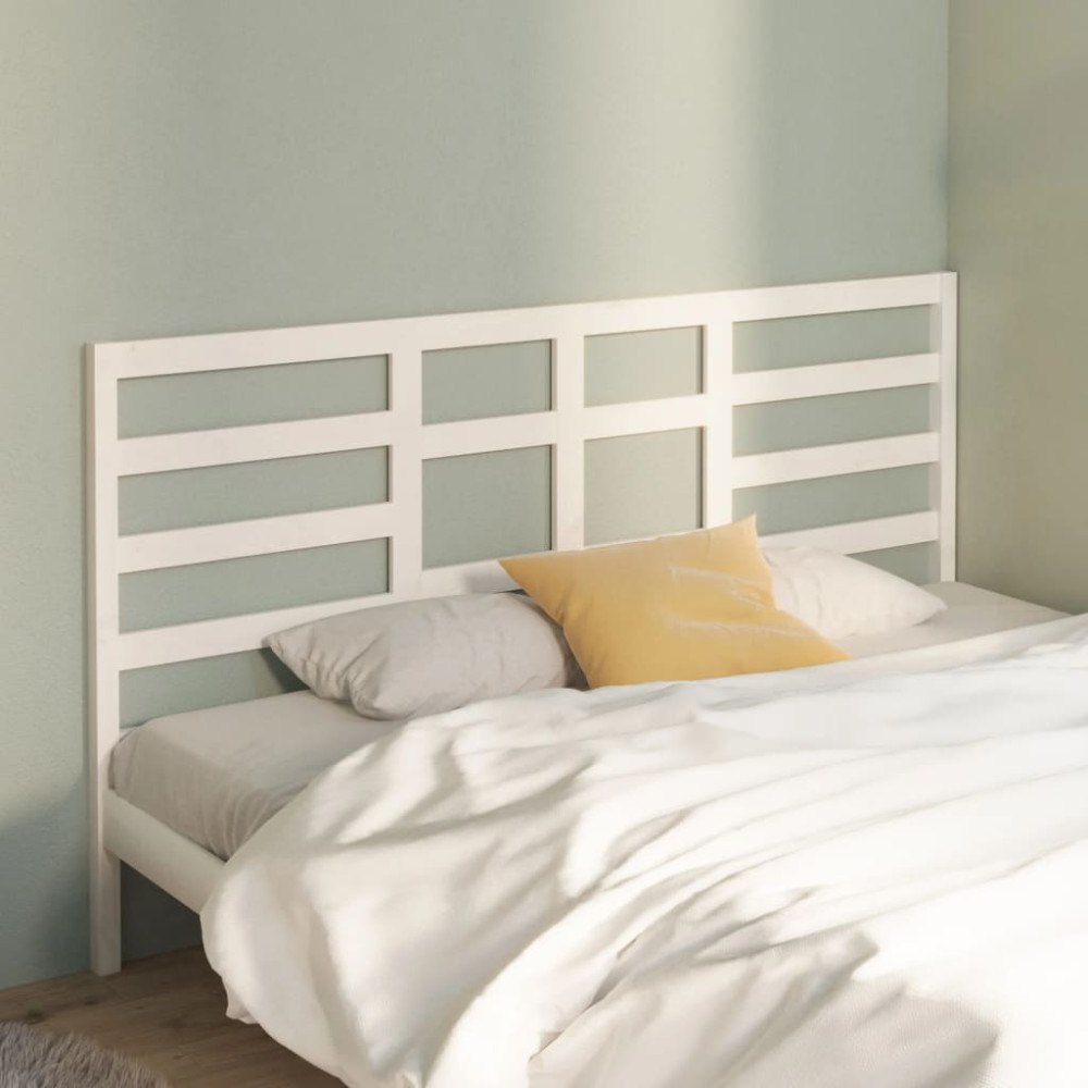 vidaXL Sänggavel vit 206x4x104 cm massiv furu