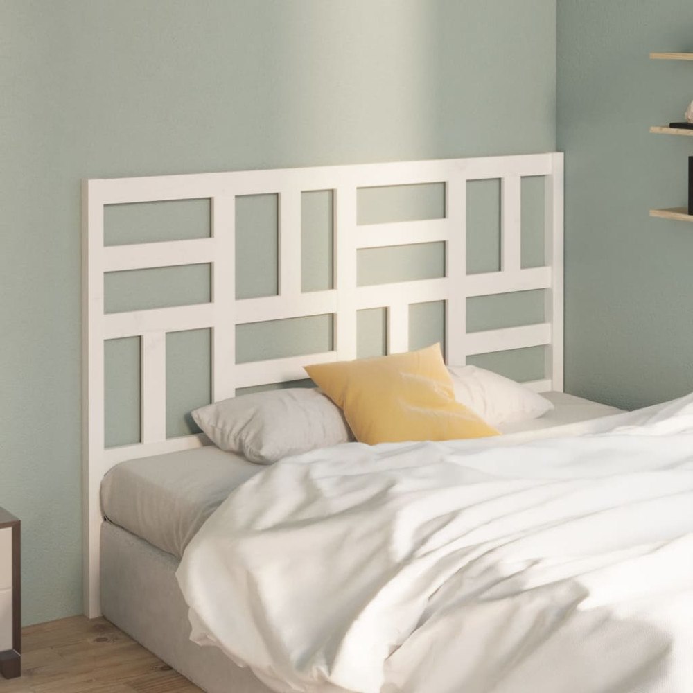 vidaXL Sänggavel vit 126x4x104 cm massiv furu