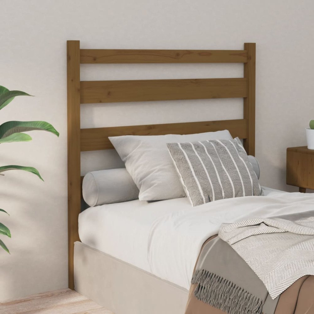 vidaXL Sänggavel honungsbrun 81x4x100 cm massiv furu