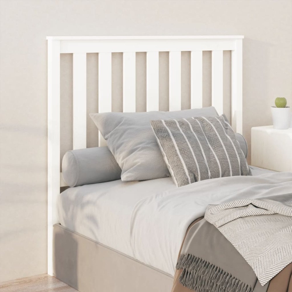 vidaXL Sänggavel vit 106x6x101 cm massiv furu