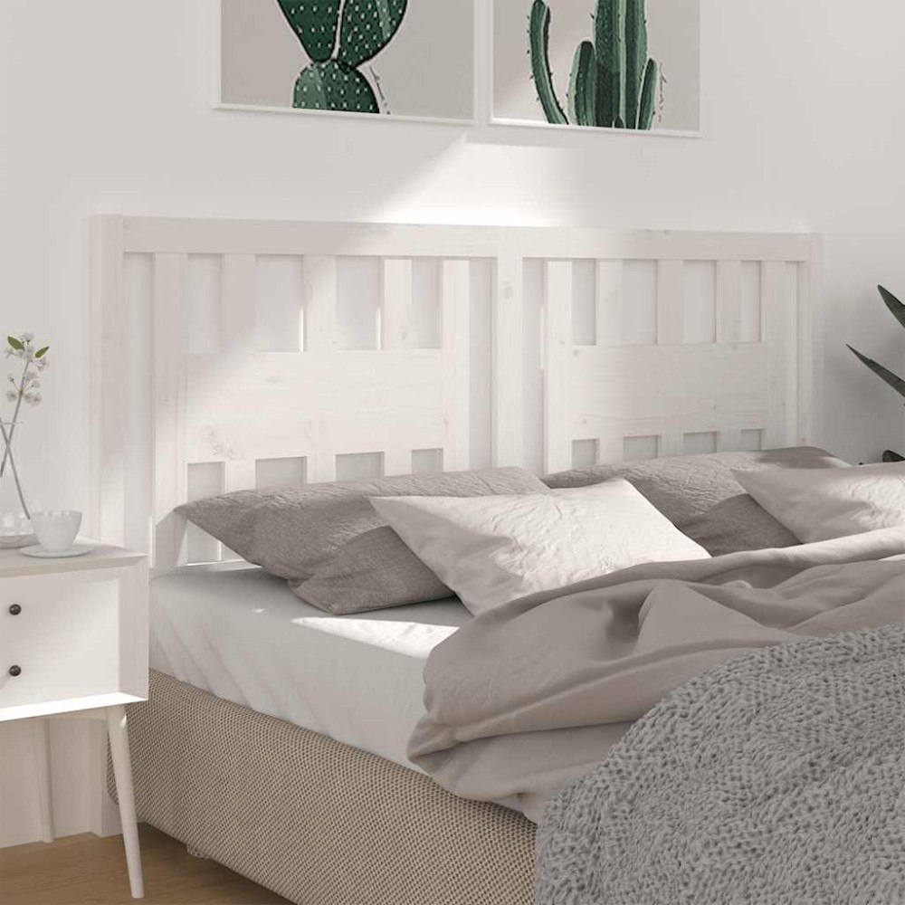 vidaXL Sänggavel vit 146x4x100 cm massiv furu
