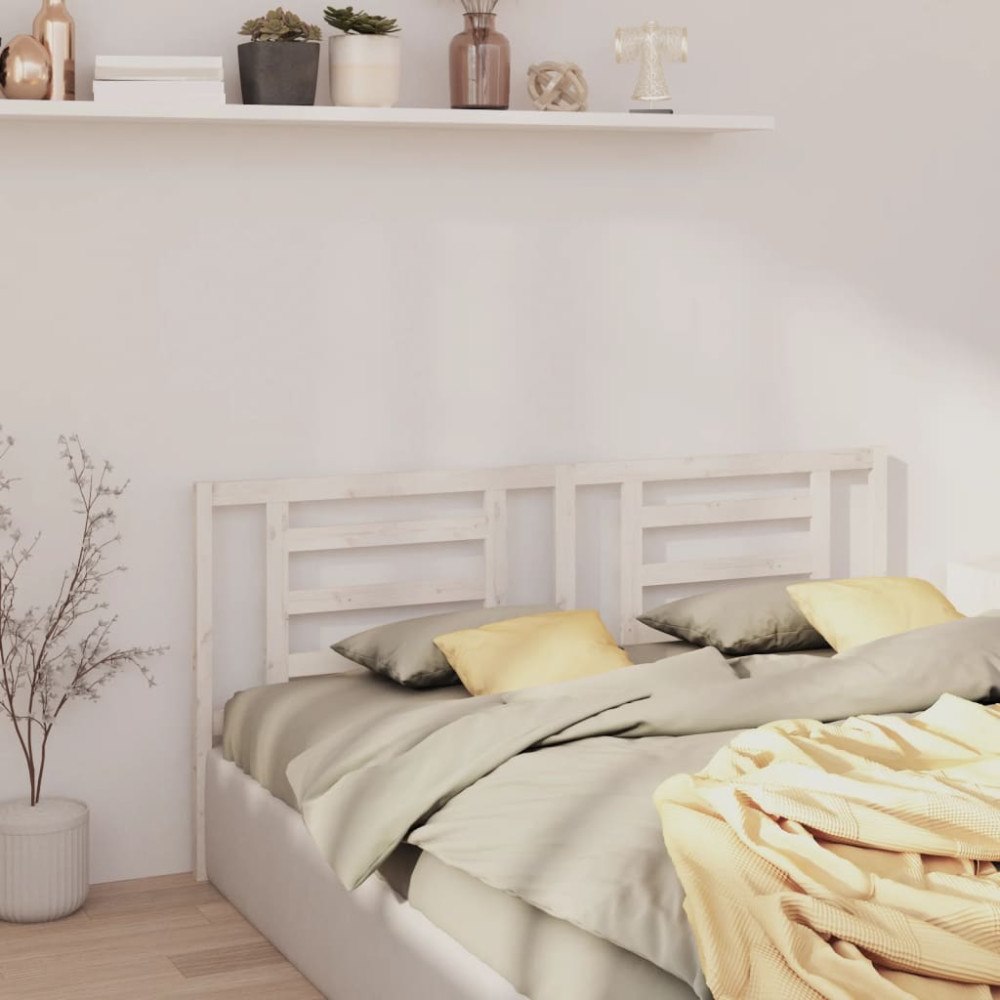 vidaXL Sänggavel vit 206x4x100 cm massiv furu