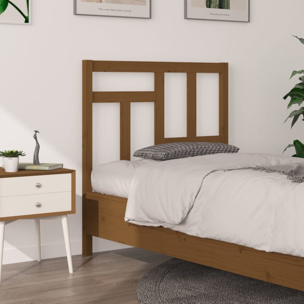 vidaXL Sänggavel honungsbrun 95,5x4x100 cm massiv furu