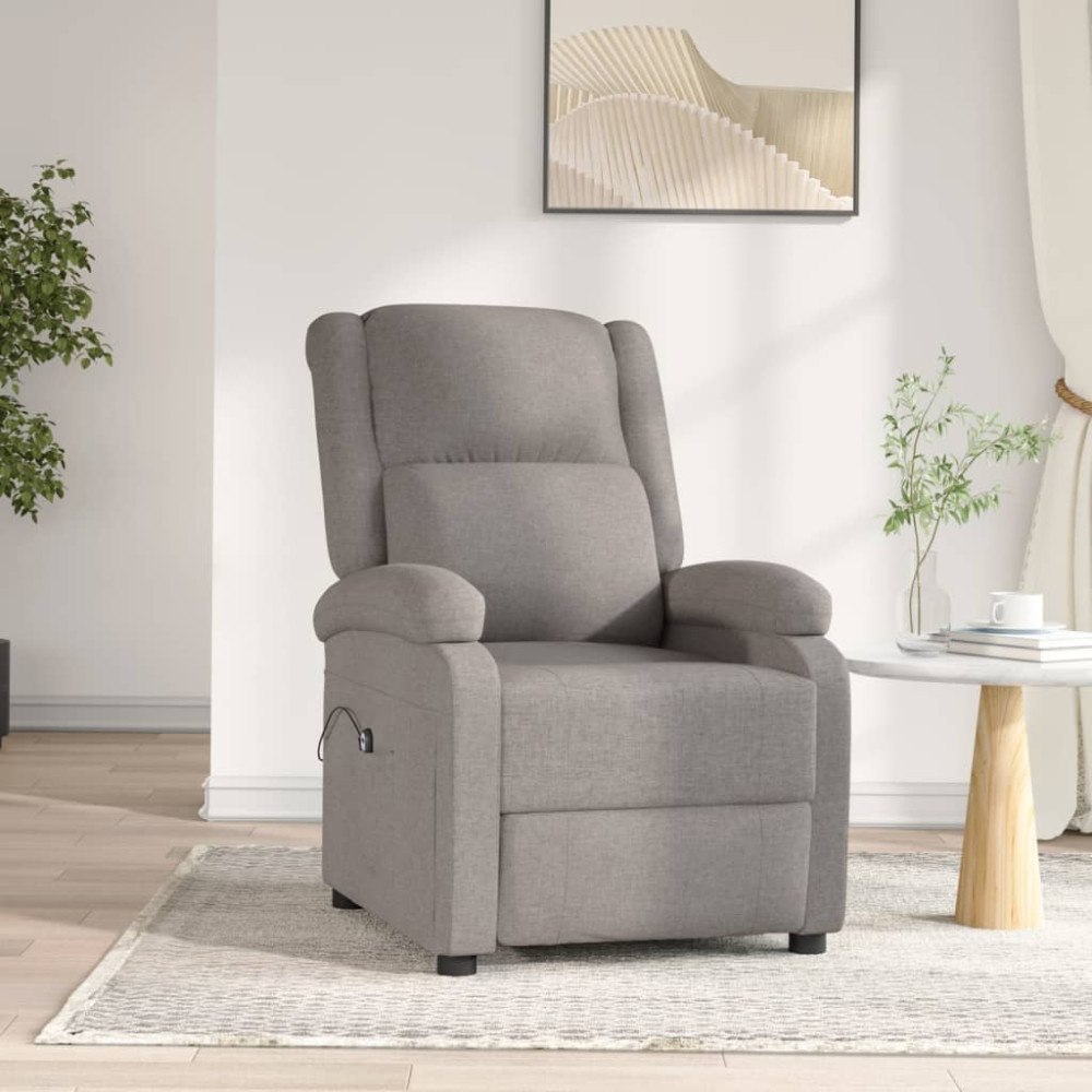 vidaXL Elektrisk reclinerfåtölj taupe tyg
