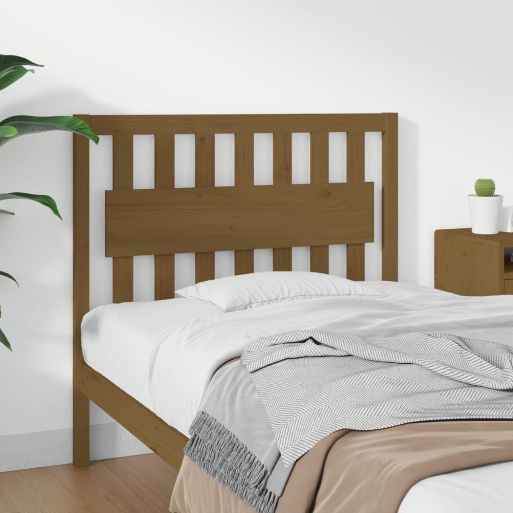 vidaXL Sänggavel honungsbrun 105,5x4x100 cm massiv furu