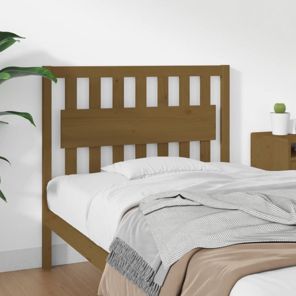 vidaXL Sänggavel honungsbrun 105,5x4x100 cm massiv furu