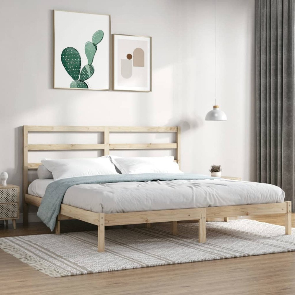 vidaXL Sängram utan madrass 200x200 cm massiv furu