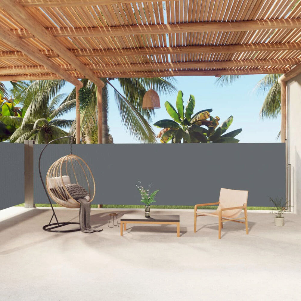 vidaXL Infällbar sidomarkis antracit 160x1000 cm
