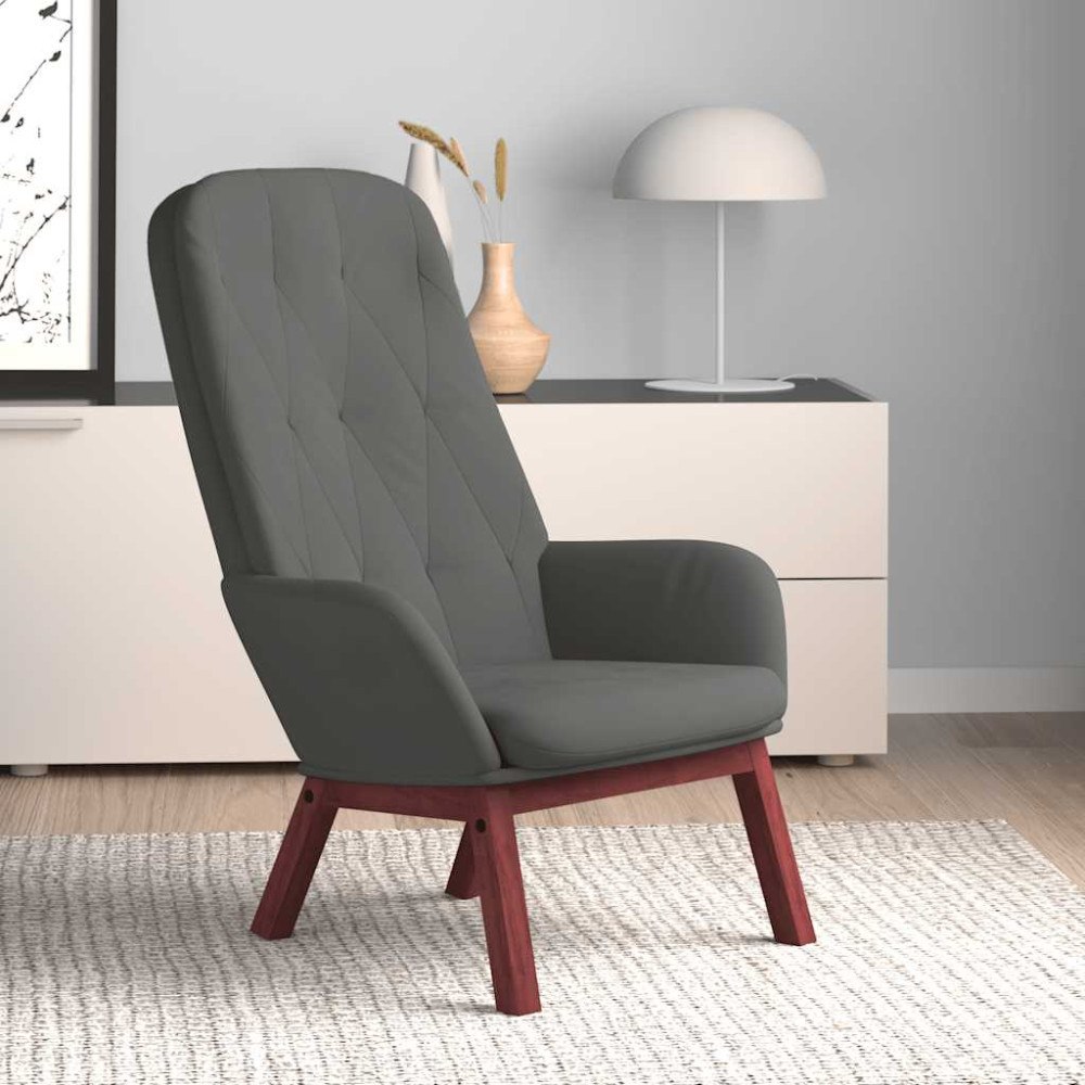 vidaXL Vilstol mörkgrå sammet