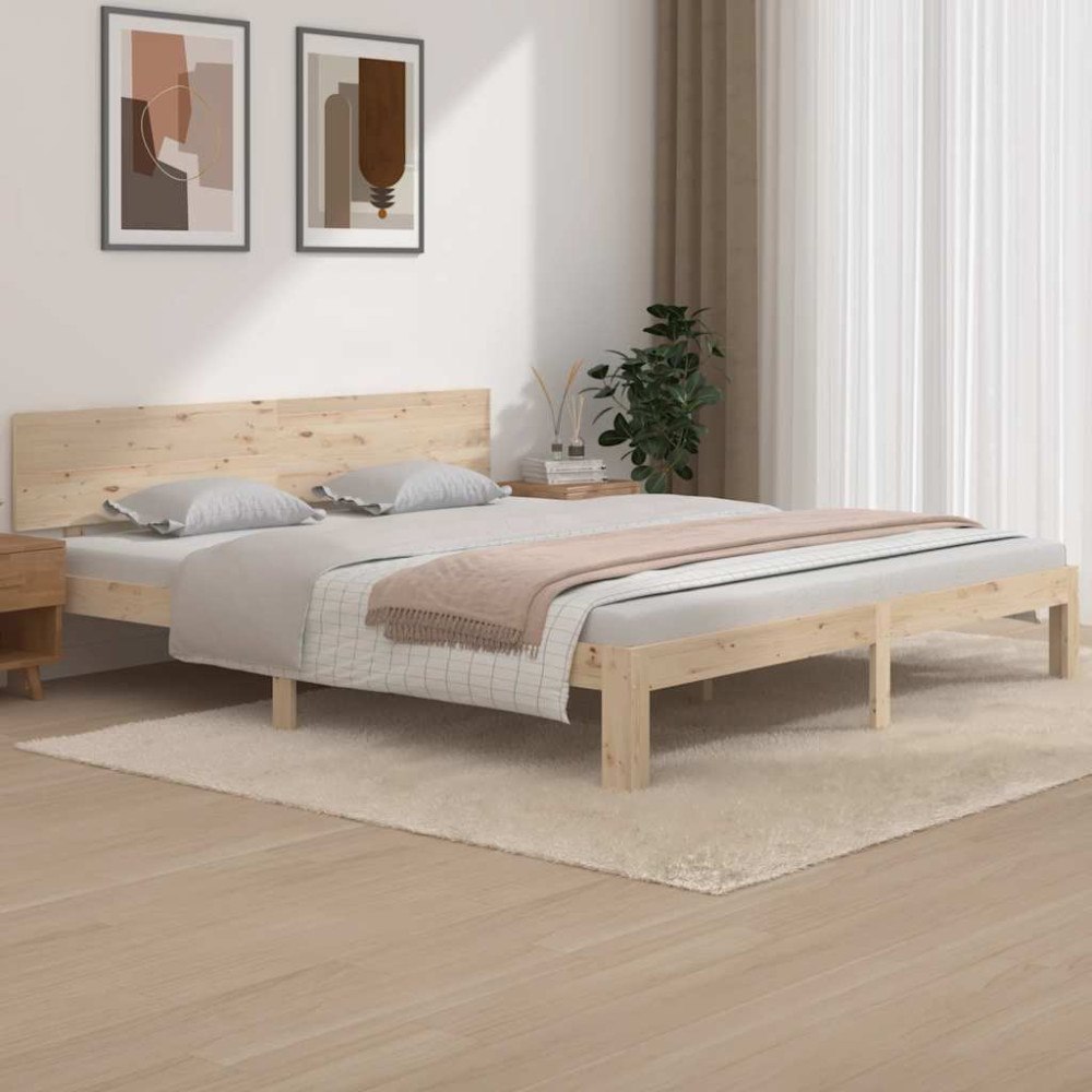 vidaXL Sängram massivt trä 180x200 cm