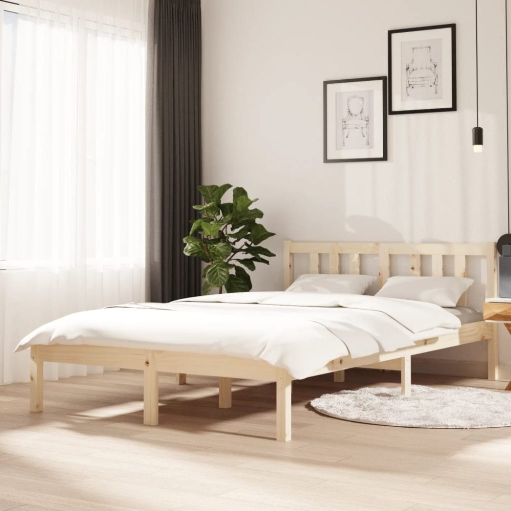 vidaXL Sängram utan madrass massivt trä 120x200cm