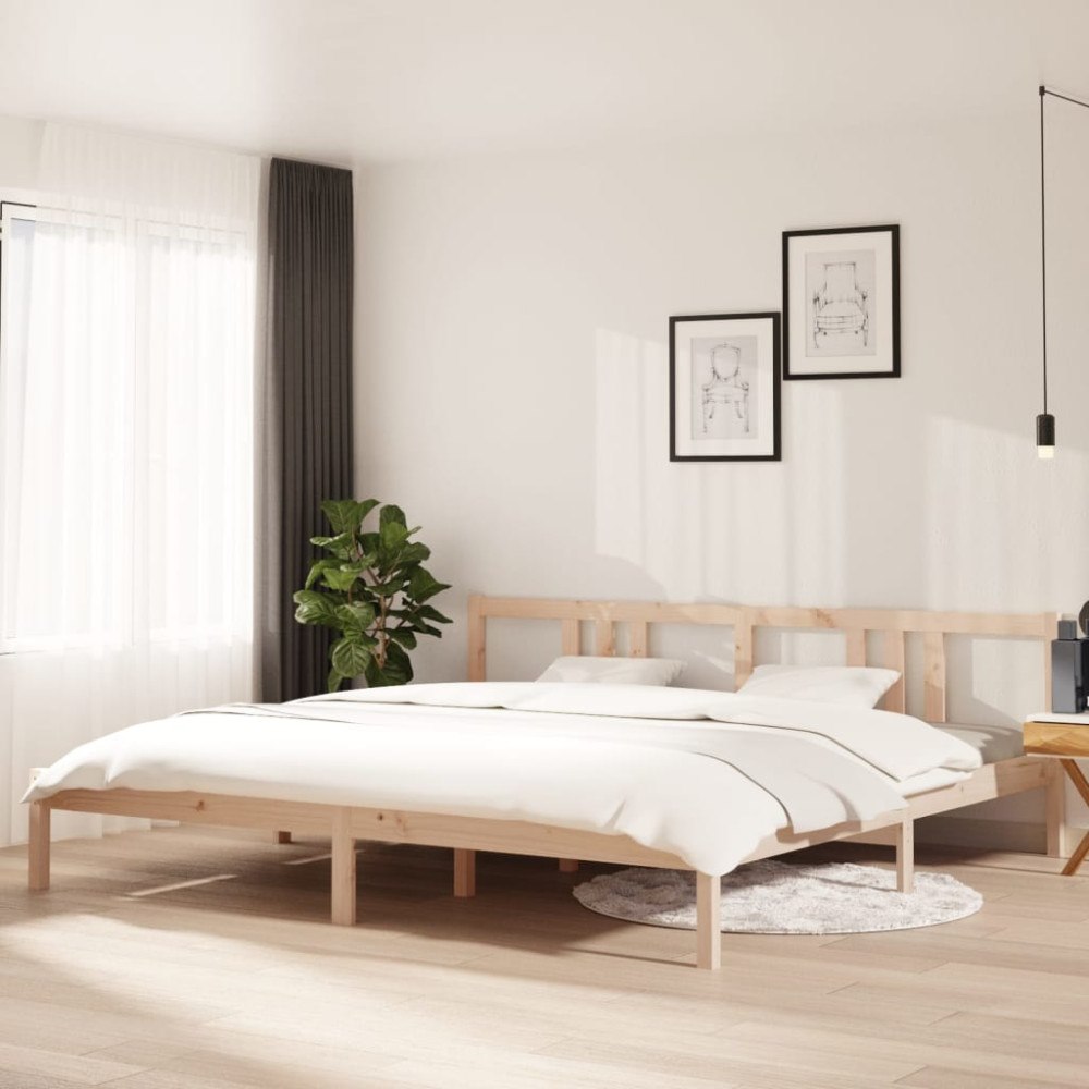 vidaXL Sängram utan madrass massivt trä 200x200cm