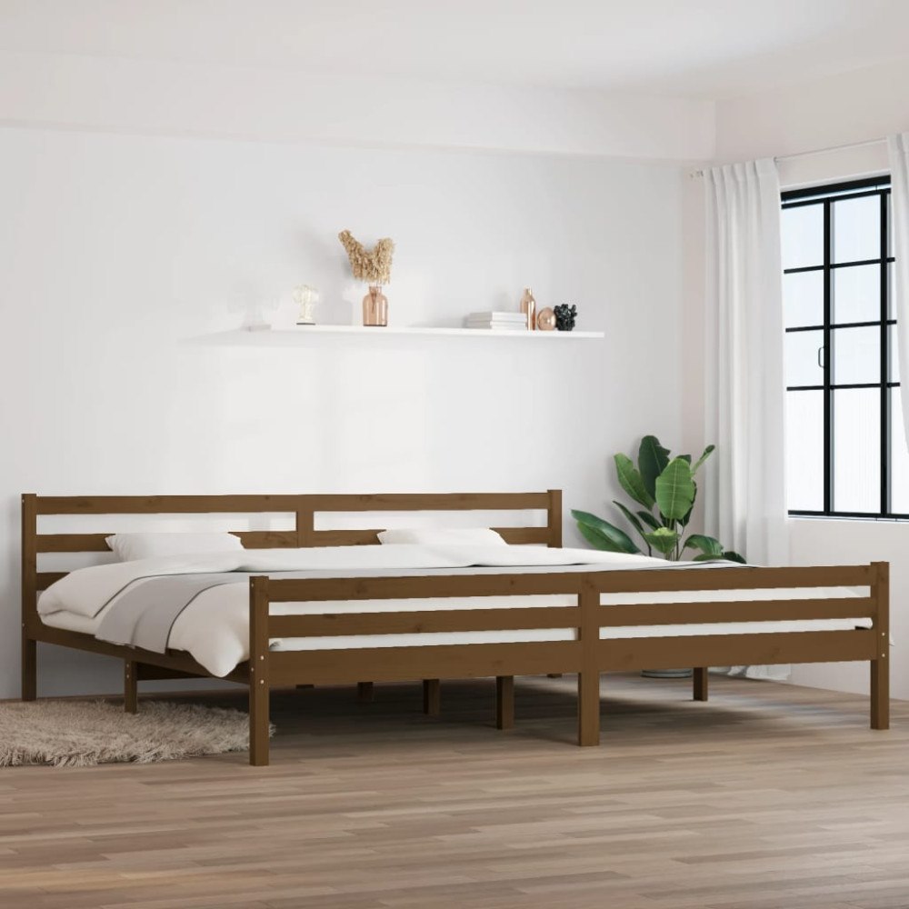 vidaXL Sängram honungsbrun massivt trä 200x200 cm