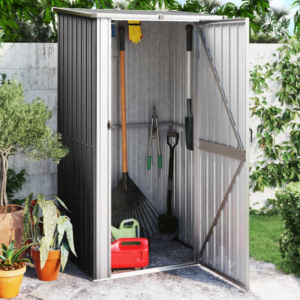 vidaXL Trädgårdsskjul antracit 118,5x97x209,5 cm galvaniserat stål