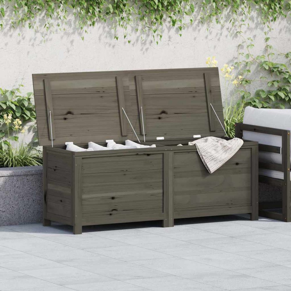 vidaXL Dynbox för trädgården antracit 150x50x56 cm massivt granträ