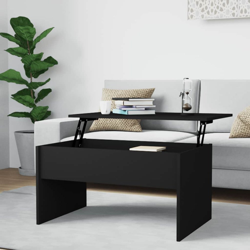 vidaXL Soffbord svart 80x50,5x41,5 cm konstruerat trä