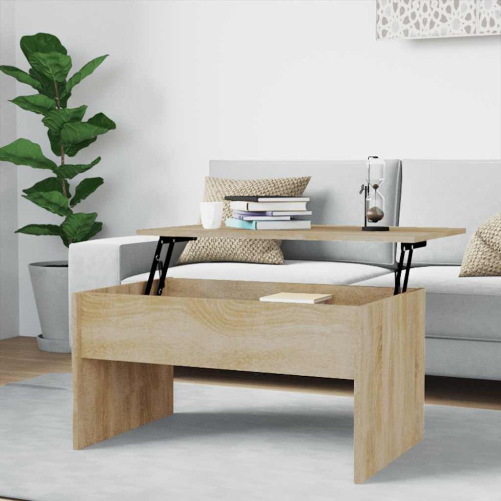 vidaXL Soffbord sonoma-ek 80x50,5x41,5 cm konstruerat trä