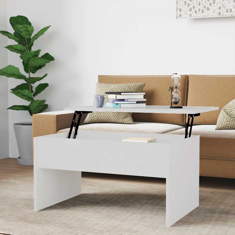 vidaXL Soffbord vit högglans 80x50,5x41,5 cm konstruerat trä
