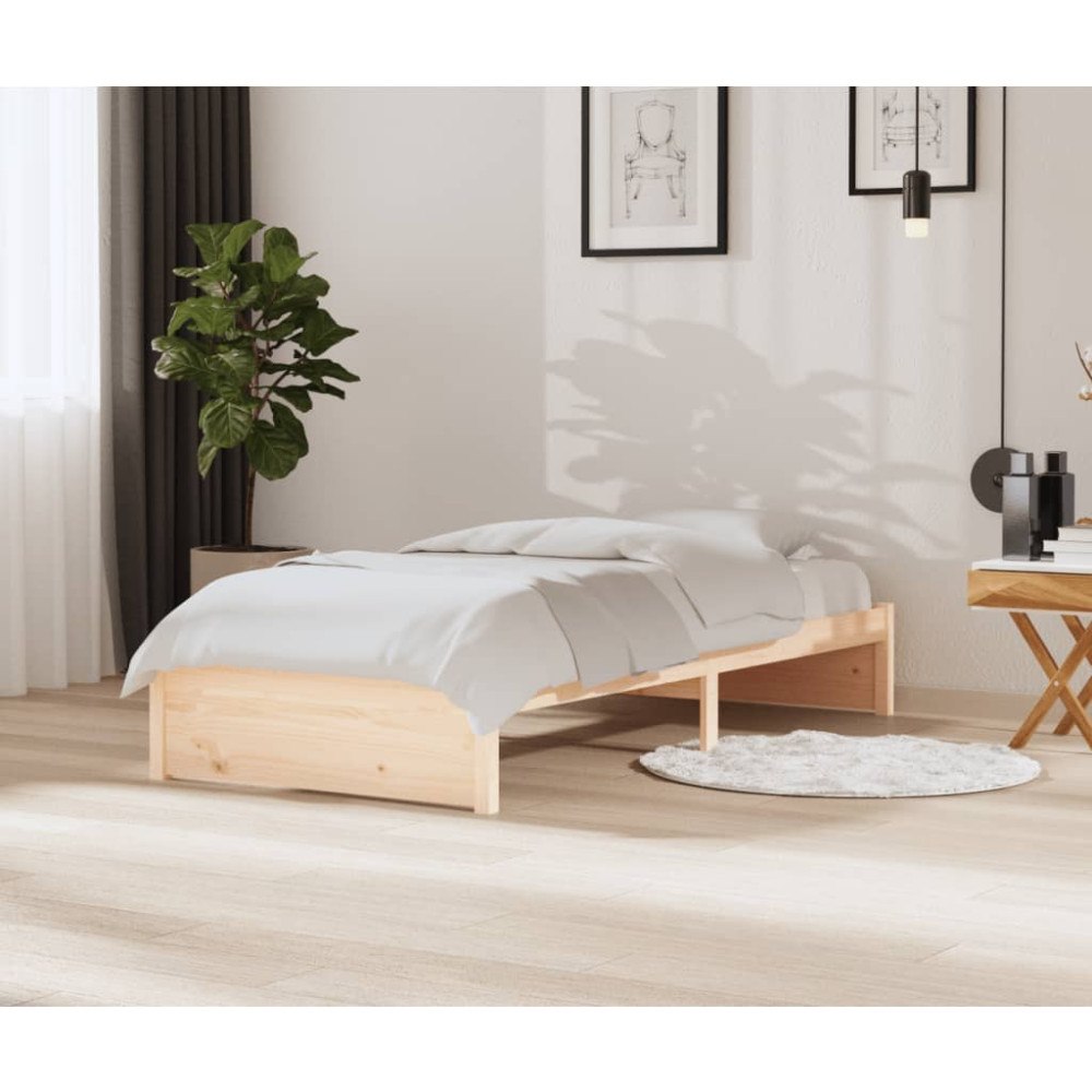 vidaXL Sängram massivt trä 90x200 cm