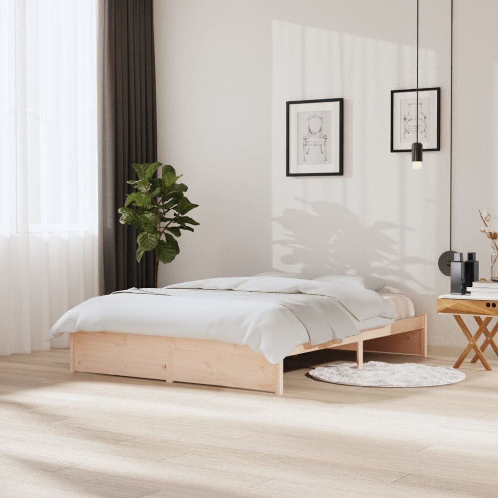 vidaXL Sängram massivt trä 150x200 cm