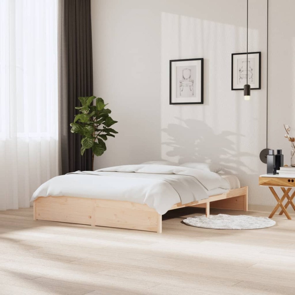 vidaXL Sängram utan madrass massivt trä 160x200cm