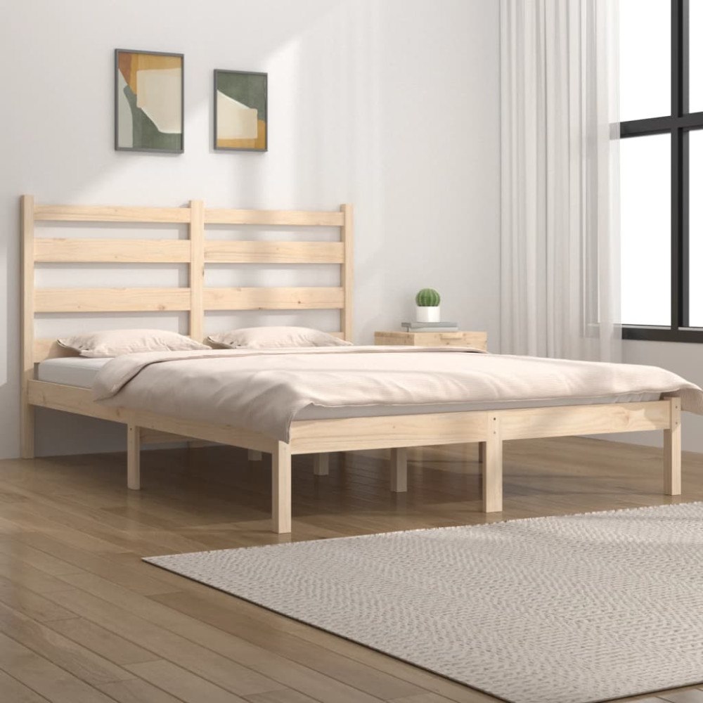 vidaXL Sängram utan madrass massivt trä 160x200cm