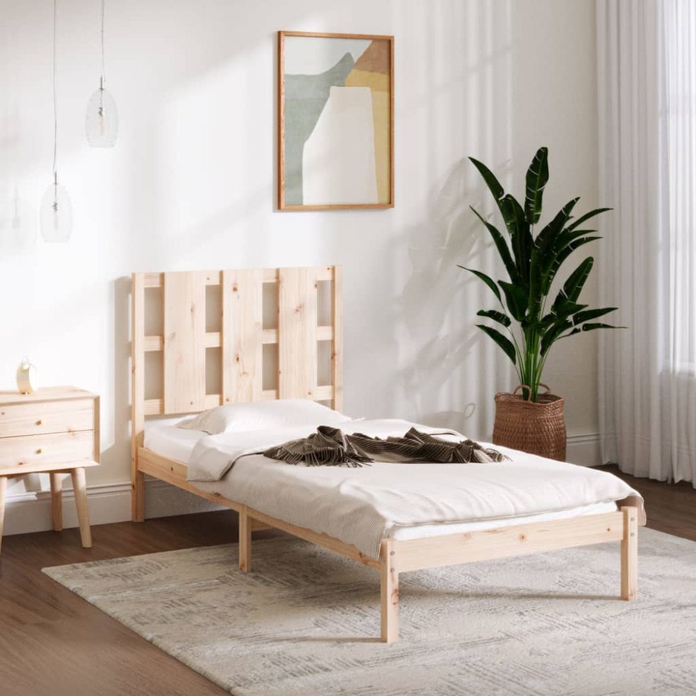 vidaXL Sängram utan madrass 100x200 cm massiv furu