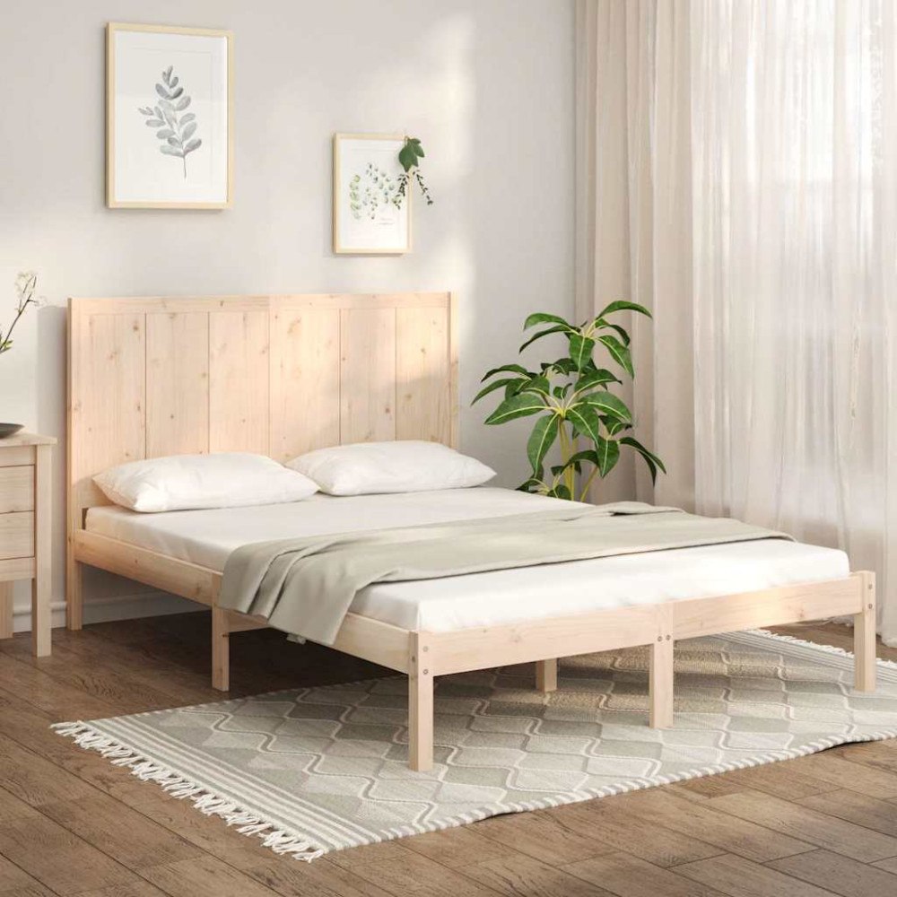 vidaXL Sängram utan madrass 120x200 cm massiv furu
