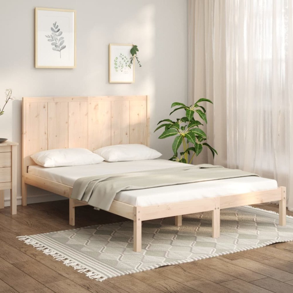 vidaXL Sängram utan madrass 160x200 cm massiv furu