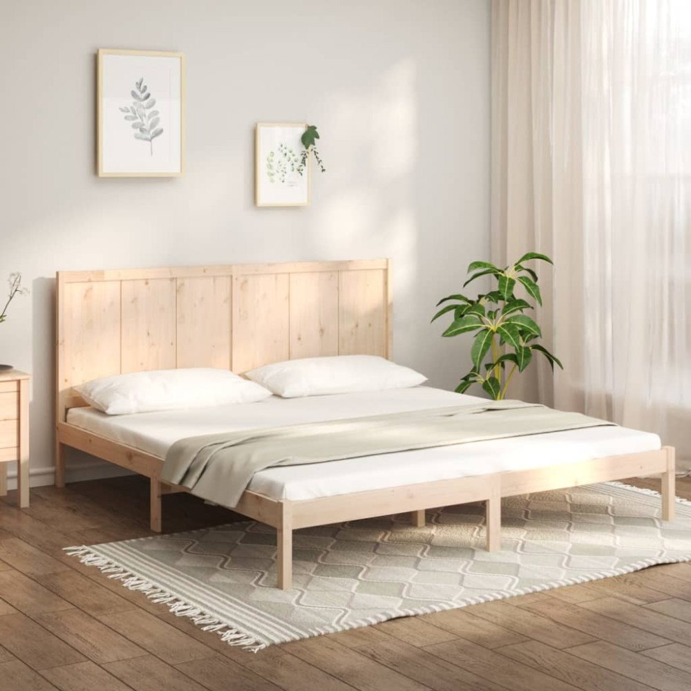 vidaXL Sängram utan madrass 200x200 cm massiv furu