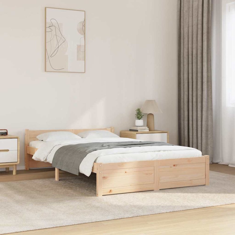 vidaXL Sängram utan madrass massivt trä 120x200cm