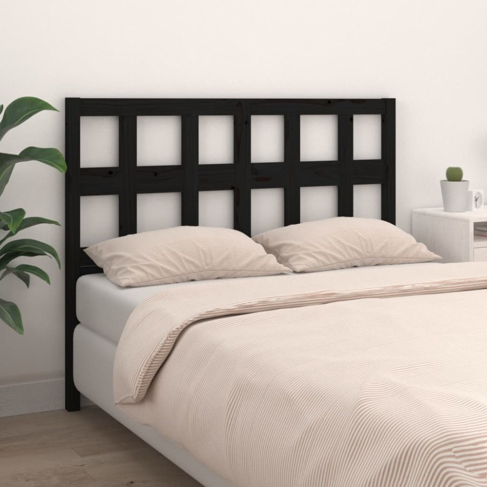 vidaXL Sänggavel svart 205,5x4x100 cm massiv furu