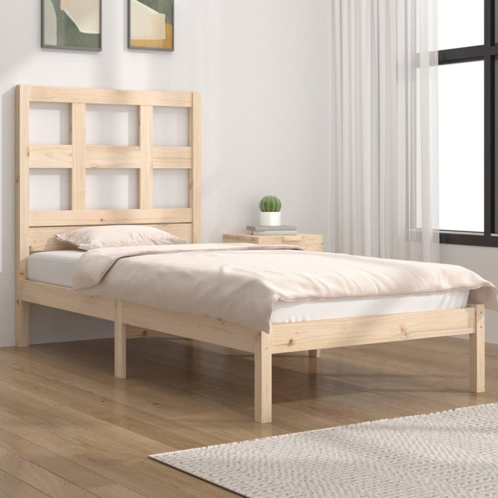 vidaXL Sängram utan madrass 90x200 cm massiv furu