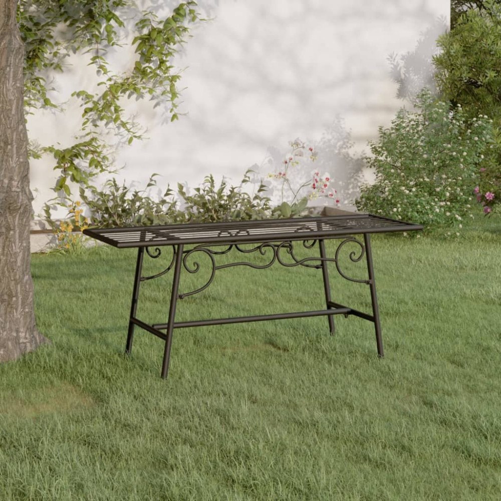 vidaXL Trädbänk 110 cm svart stål