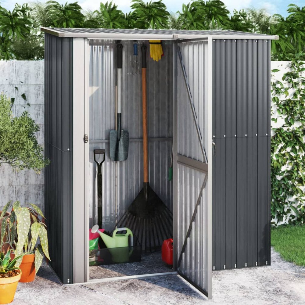 vidaXL Trädgårdsskjul antracit 180,5x97x209,5 cm galvaniserat stål