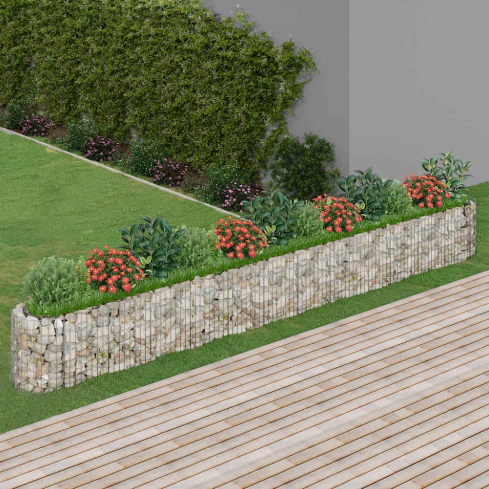vidaXL Planteringsgabion galvaniserat järn 470x50x50 cm